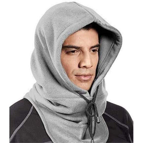 Fleece Cold Weather Face and Neck Mask Light Grey - Picture 2 of 2